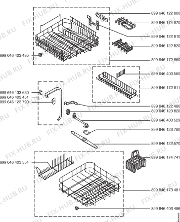 Взрыв-схема посудомоечной машины Electrolux ESF675 W - Схема узла Section 6